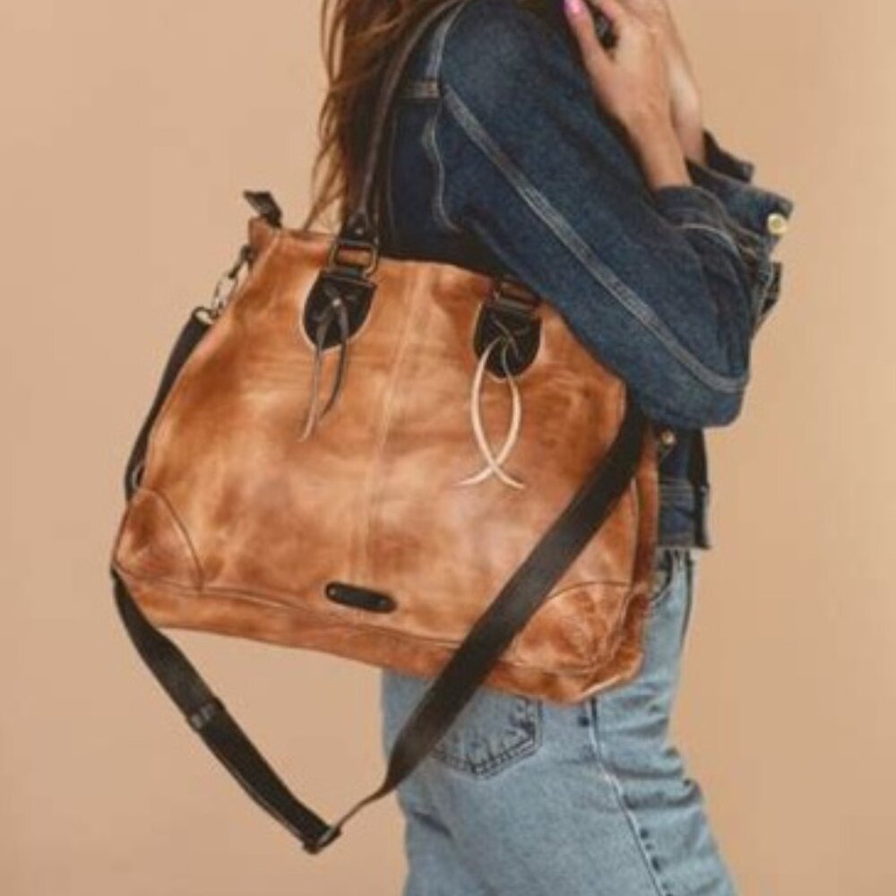 BED|STU Tan and Black Crossbody Bag